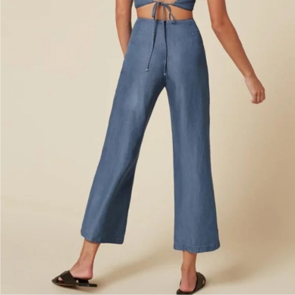 Reformation Blue "Clover" Pants/Slacks - Picture 2 of 9